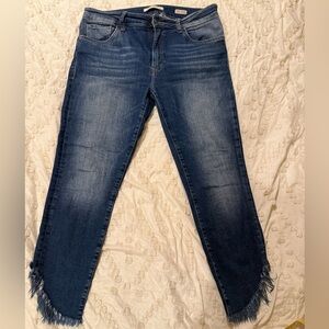 Mavi Dark Blue Frayed Hem Jeans